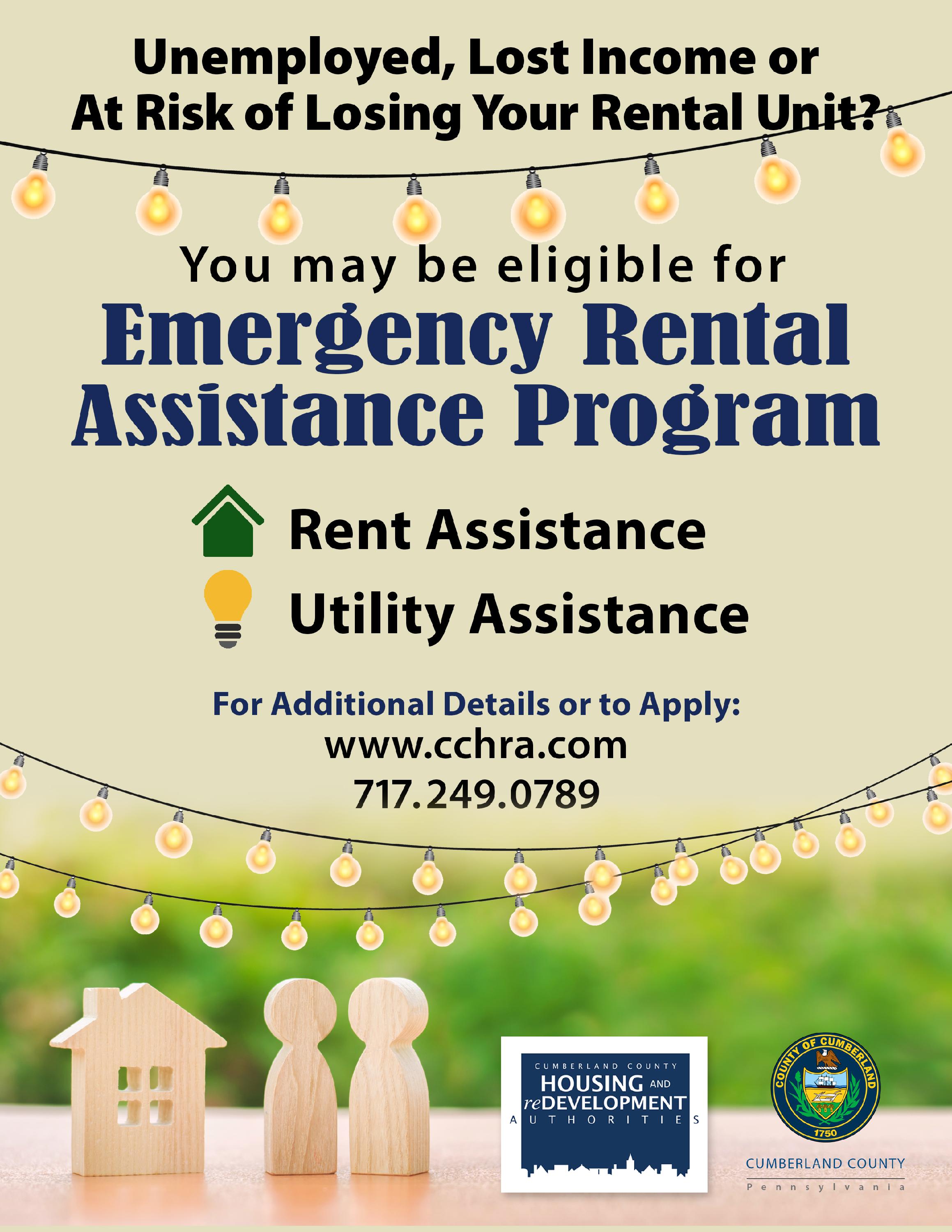 Housing and Redev Emergency Rent Utilities Flyer